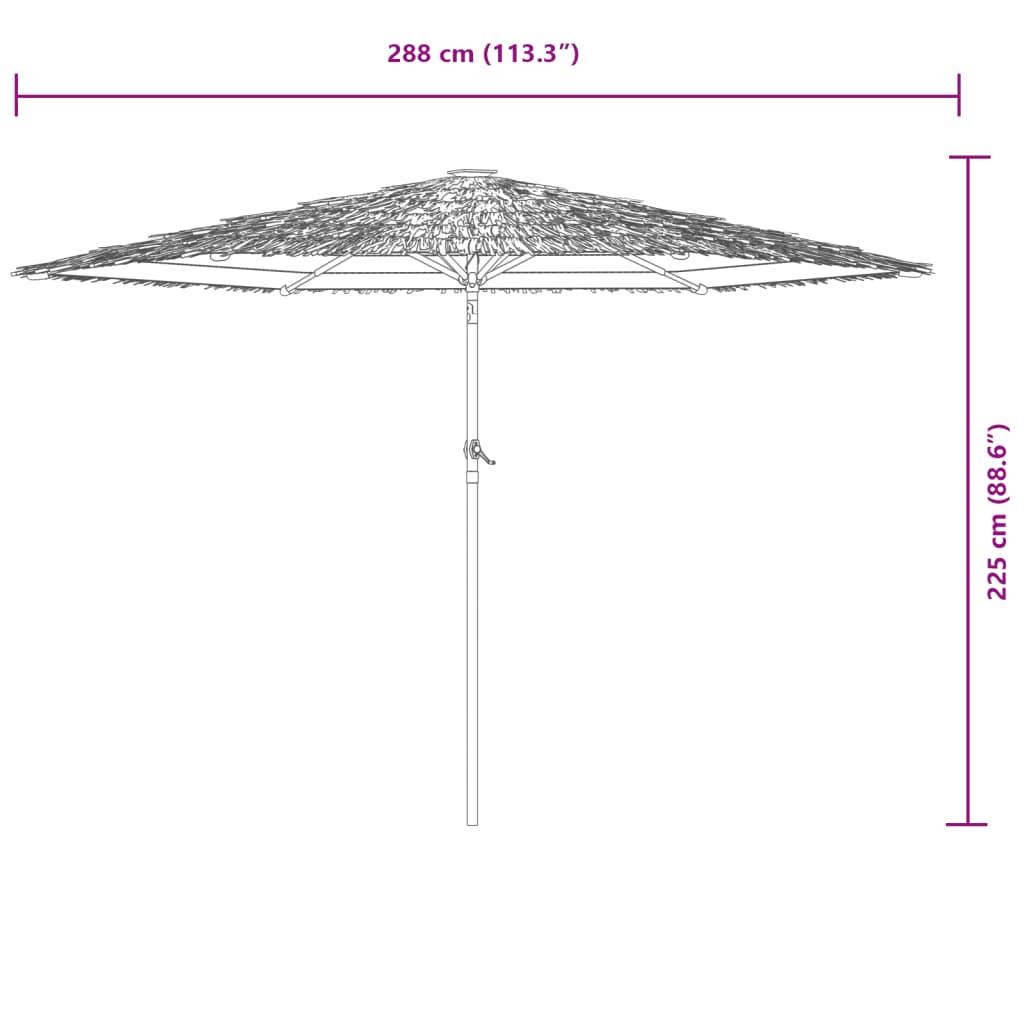 Guarda-sol de jardim com poste de aço 288x288x225 cm azul