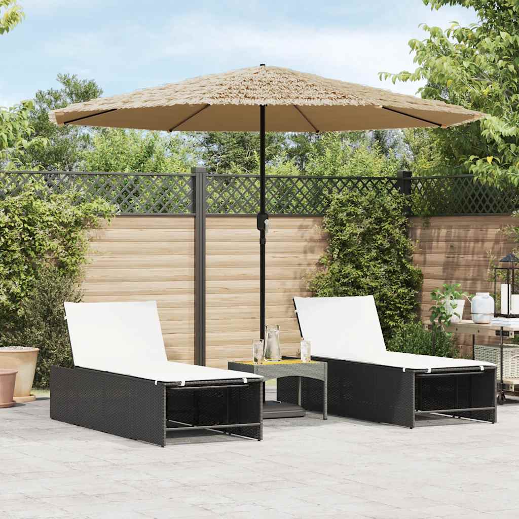 Guarda-sol de jardim com poste de aço 324x324x247 cm castanho