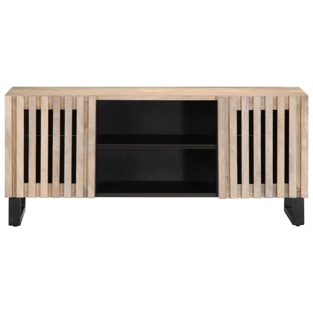 Móvel de TV 105x34x46 cm madeira de mangueira maciça branco
