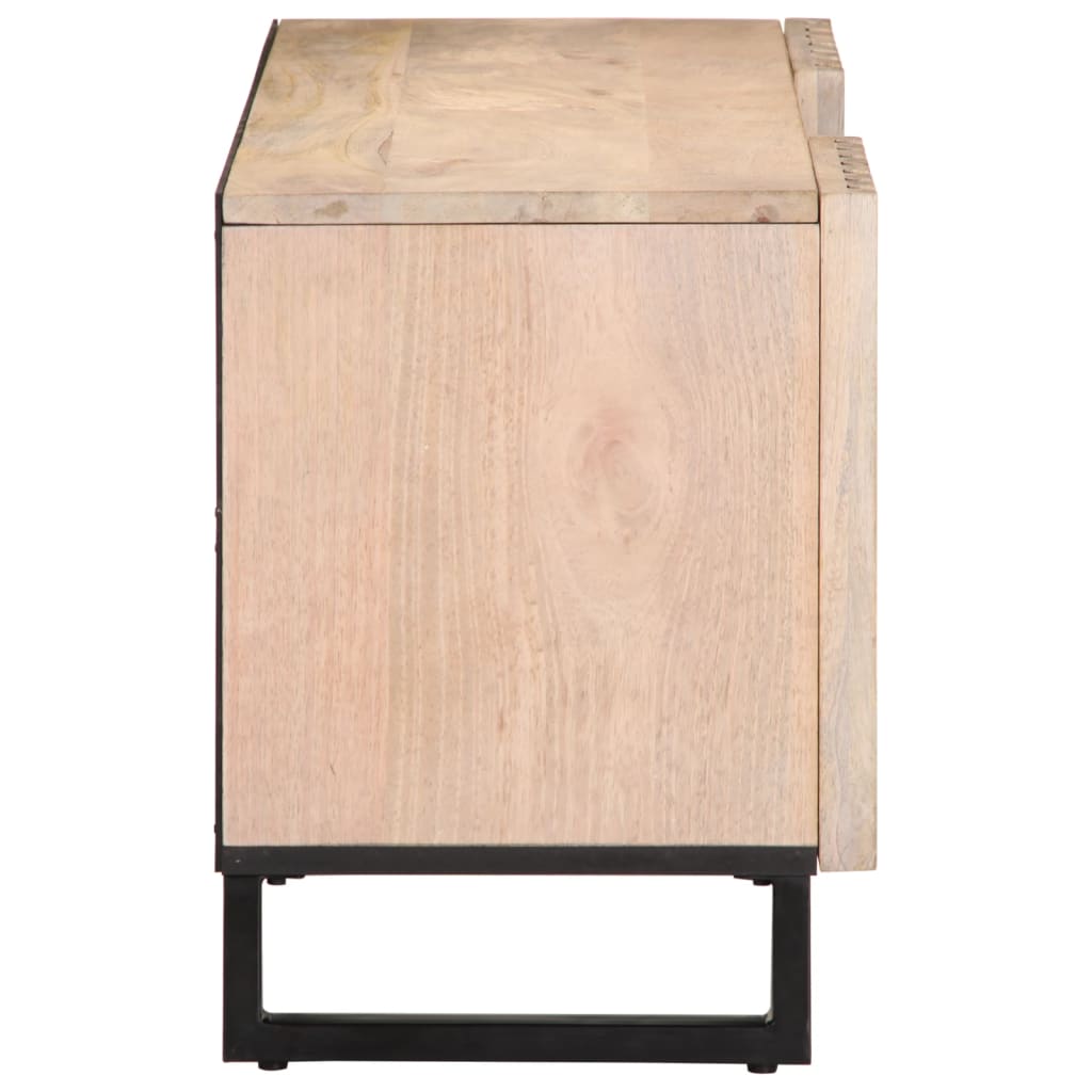 Móvel de TV 105x34x46 cm madeira de mangueira maciça branco