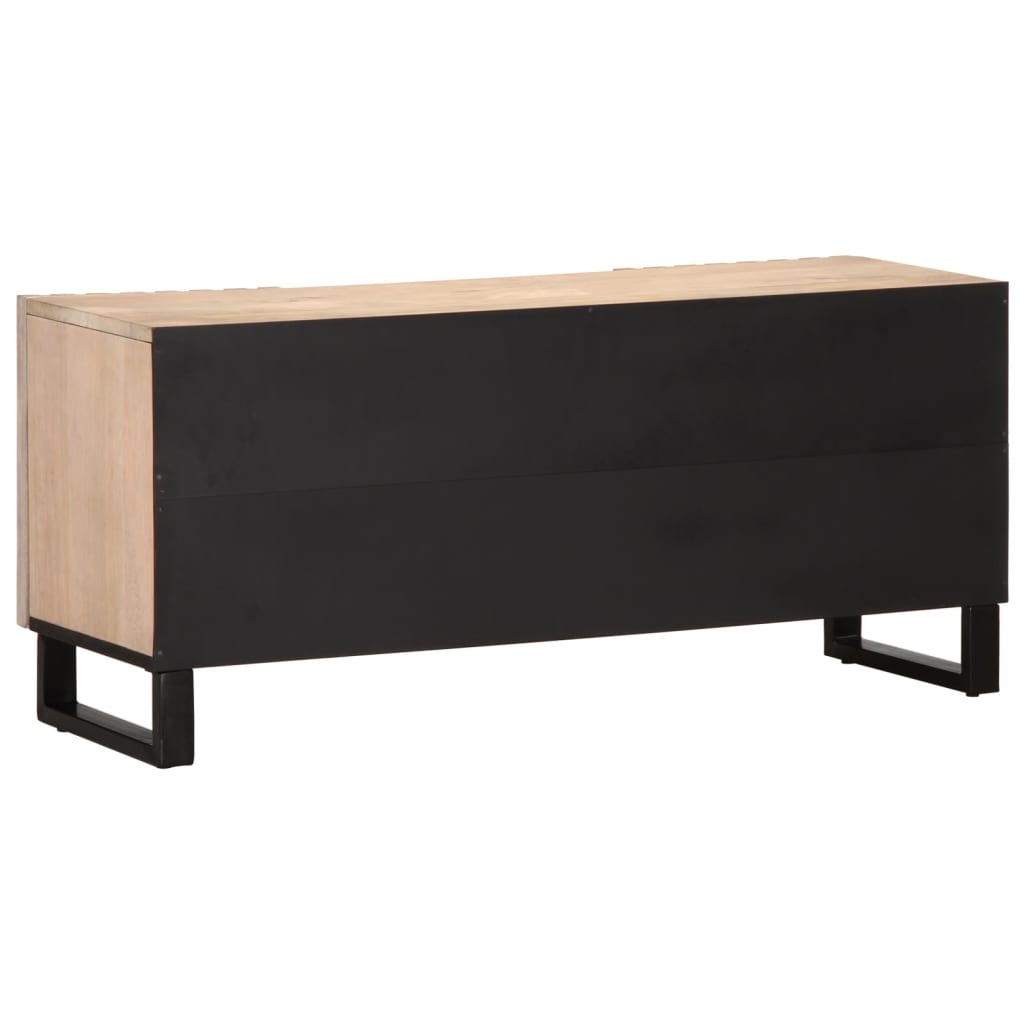 Móvel de TV 105x34x46 cm madeira de mangueira maciça branco