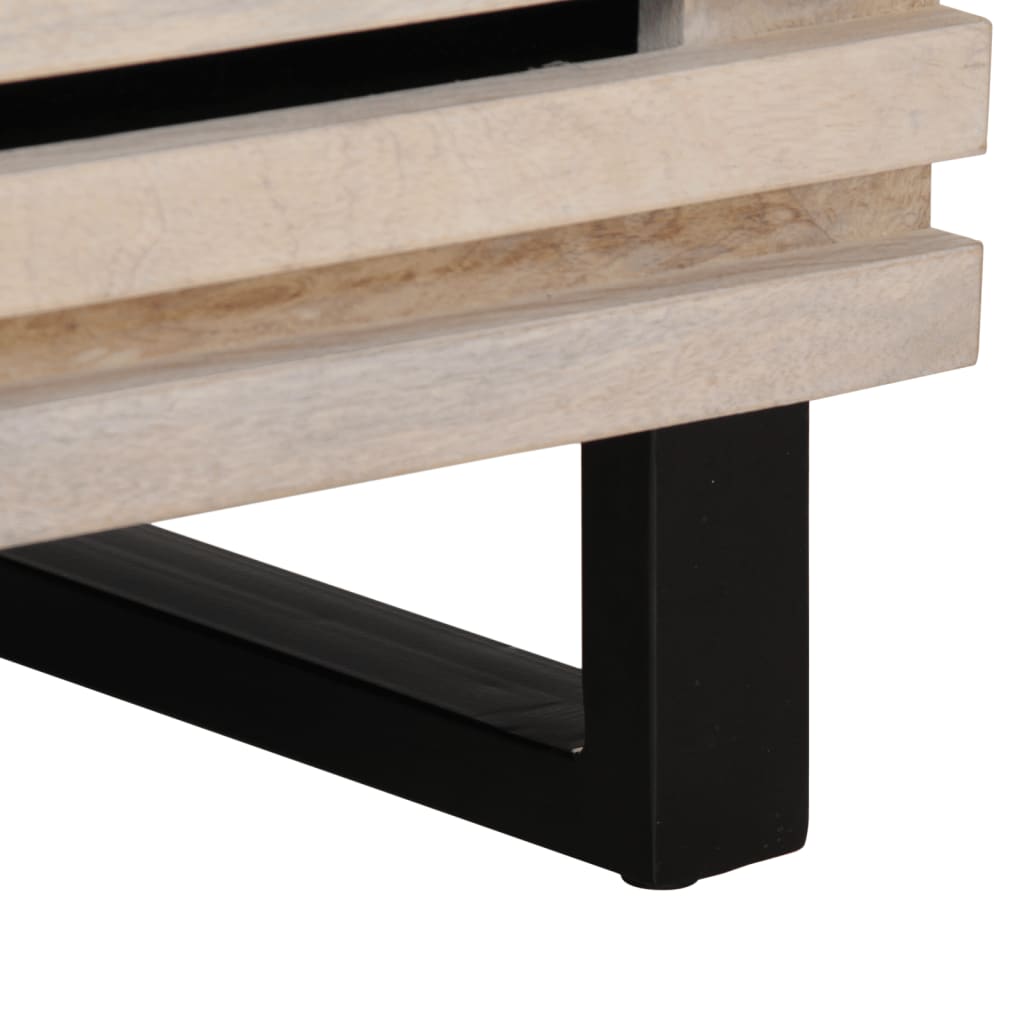 Mesa cabeceira 40x34x46 cm madeira mangueira branqueada maciça