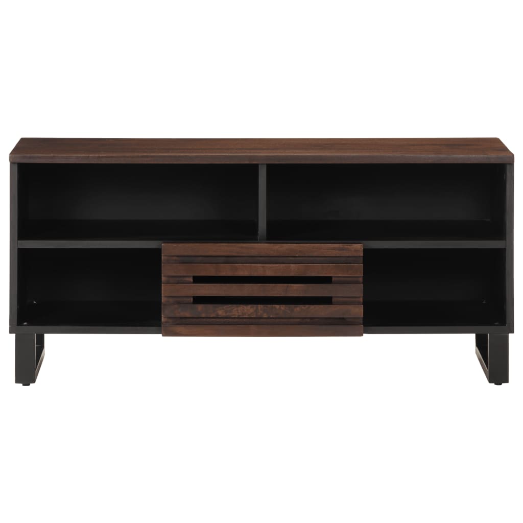 Móvel de TV 100x34x46 cm madeira de mangueira maciça castanho