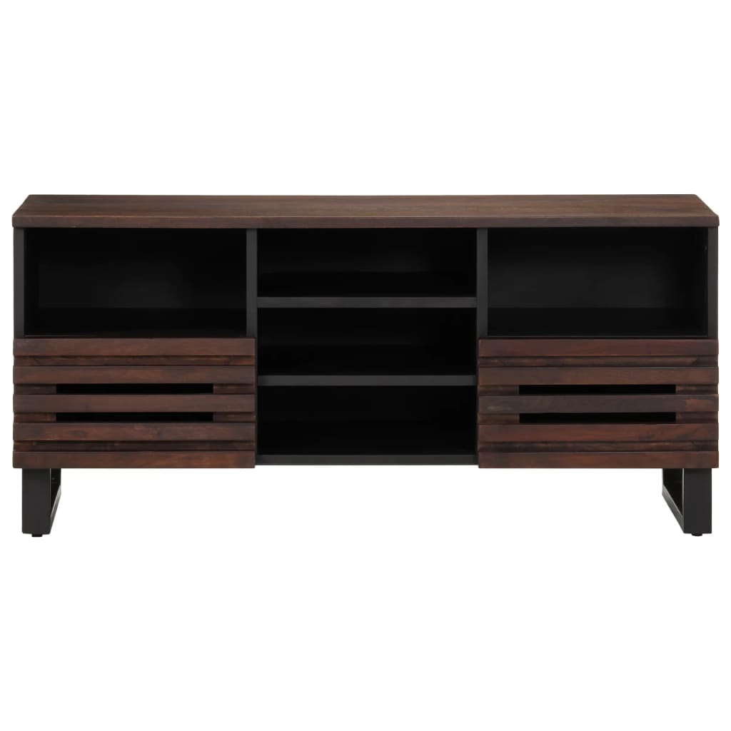 Móvel de TV 100x34x46 cm madeira de mangueira maciça castanho