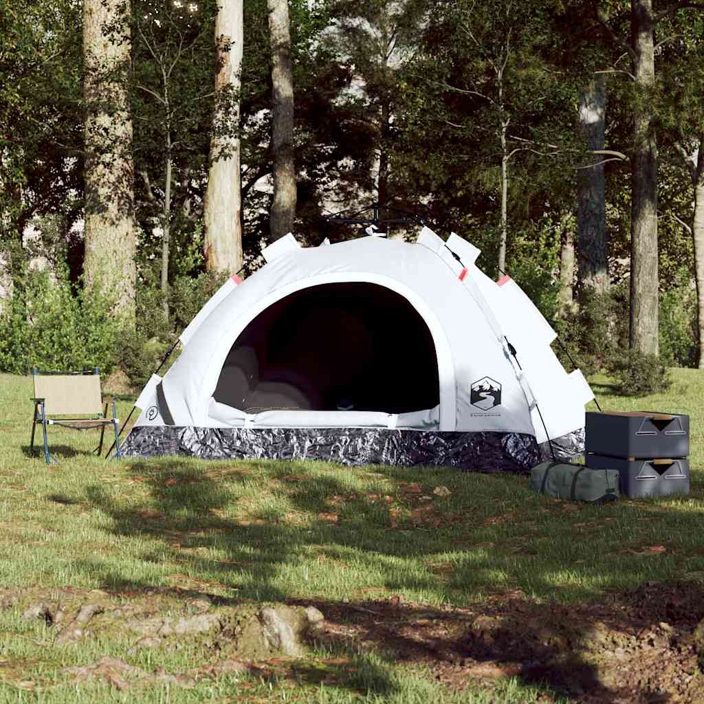 Tenda campismo p/ 2 pessoas opaca libertação rápida branco