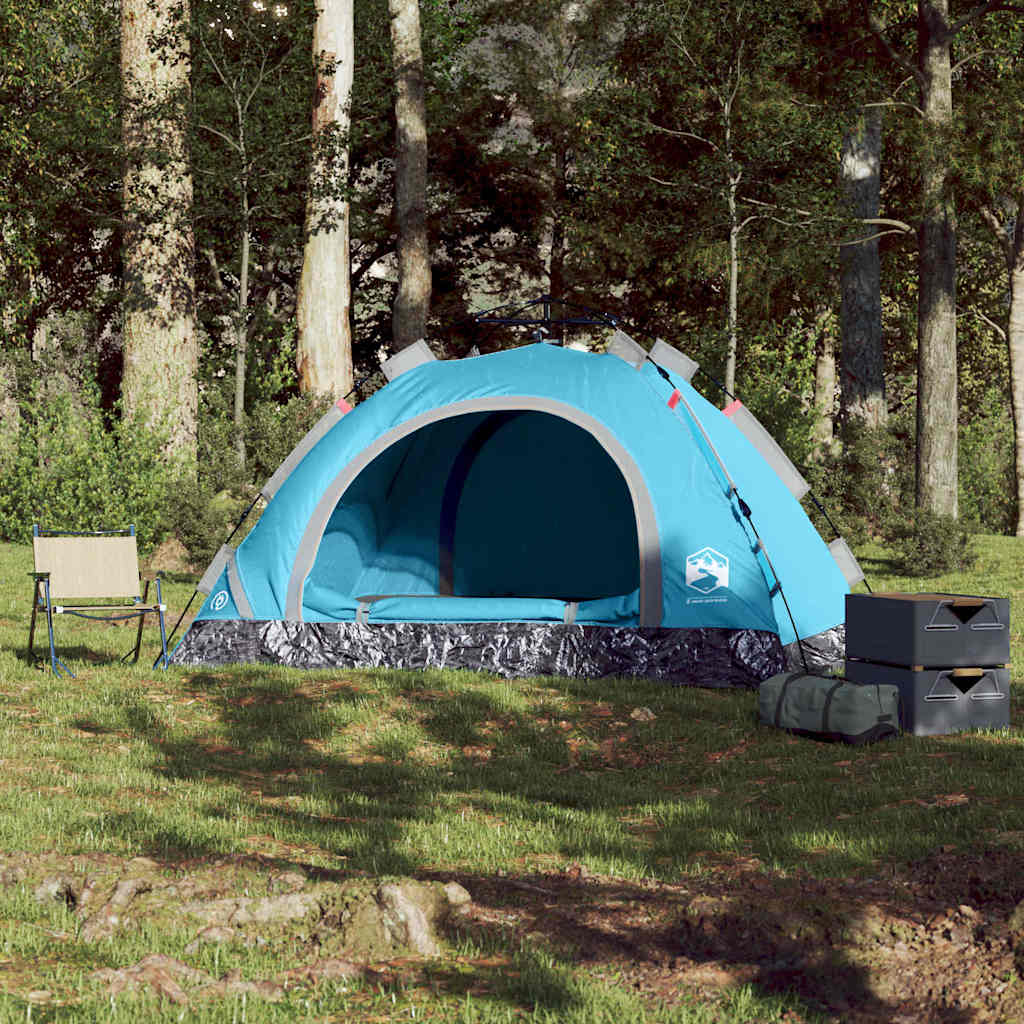Tenda de campismo para 3 pessoas libertação rápida azul