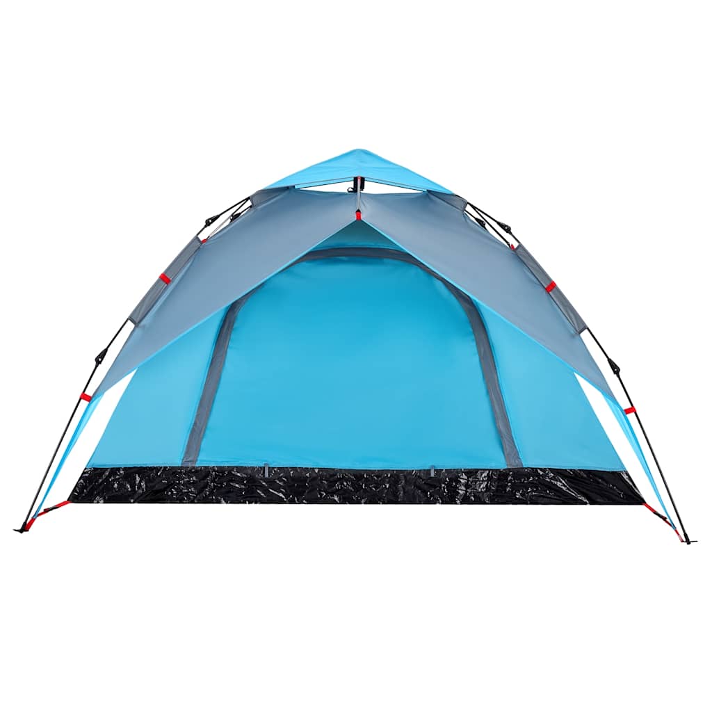 Tenda de campismo cúpula para 4 pessoas libertação rápida azul