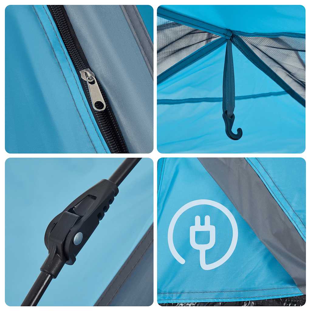 Tenda de campismo cúpula para 2 pessoas libertação rápida azul