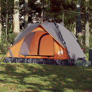 Tenda campismo cúpula 2 pessoas libertação rápida cinza/laranja