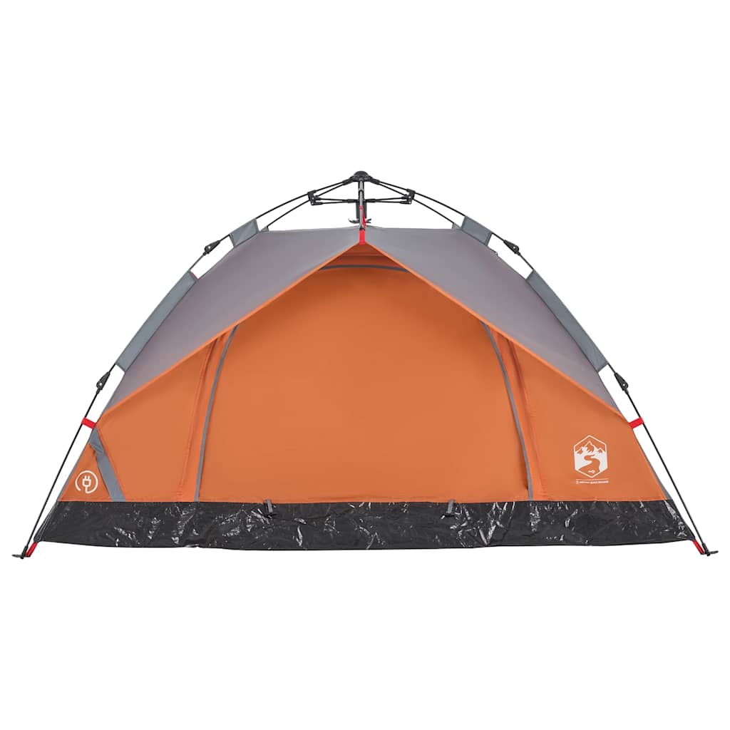 Tenda campismo cúpula 3 pessoas libertação rápida cinza/laranja