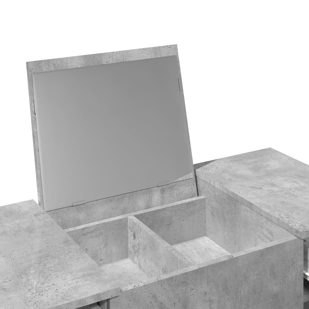 Toucador com espelho 100x45x76 cm cinzento cimento