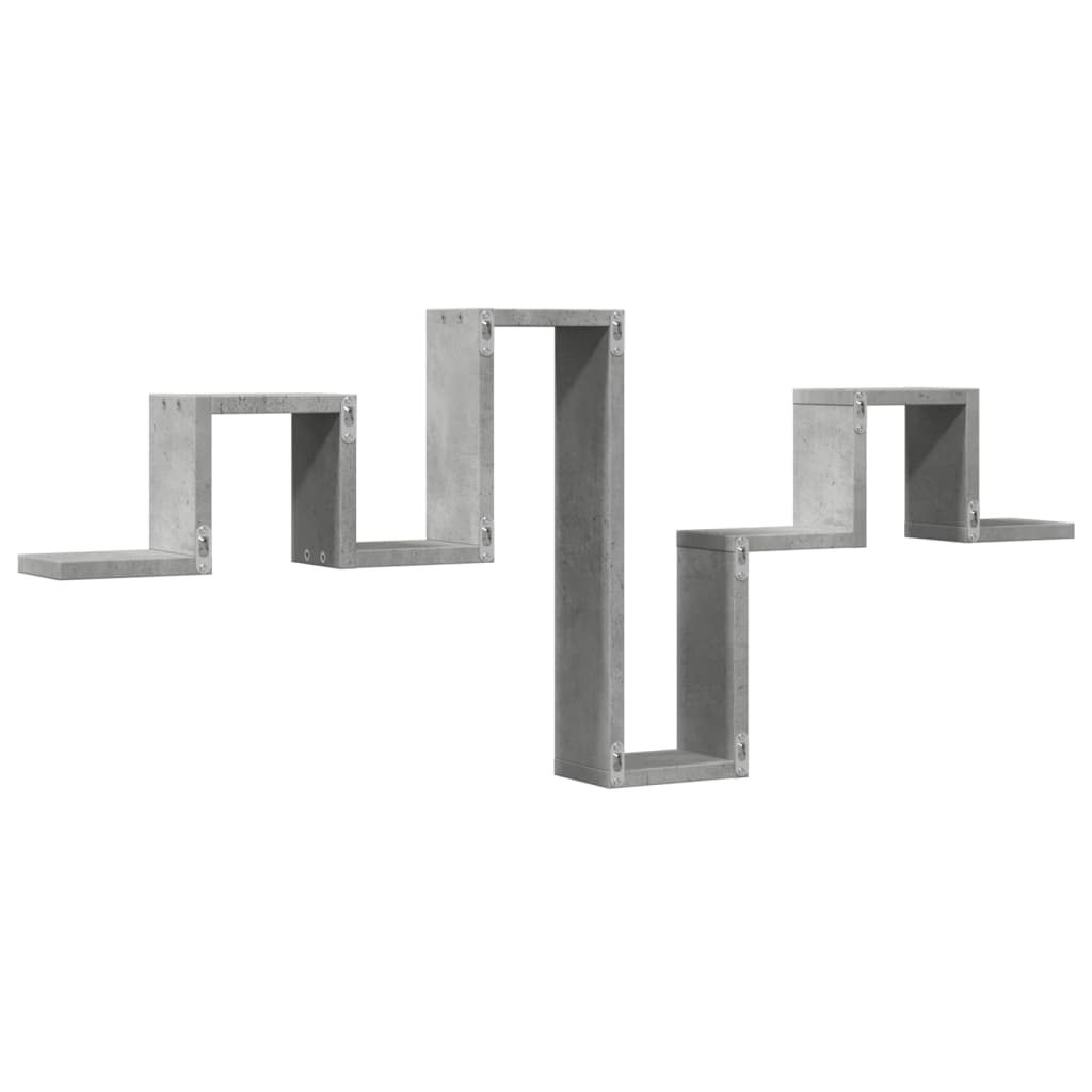 Estante de parede 104,5x10x43cm derivados madeira cinza cimento