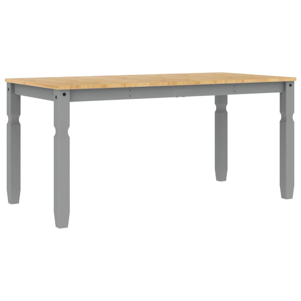 Mesa de jantar Corona 160x80x75 cm madeira pinho maciça cinza