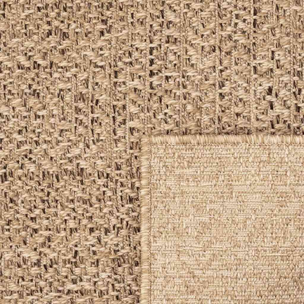 Tapete ZIZUR 120x120 cm aspeto de juta interior e exterior