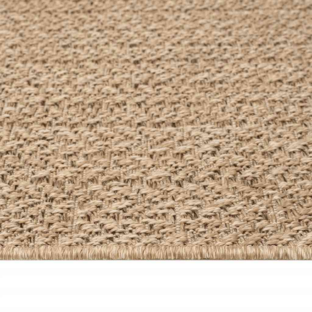Tapete ZIZUR 120x120 cm aspeto de juta interior e exterior