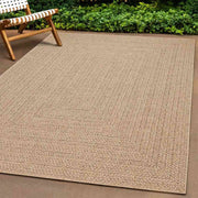 Tapete ZIZUR 120x120 cm aspeto de juta interior e exterior