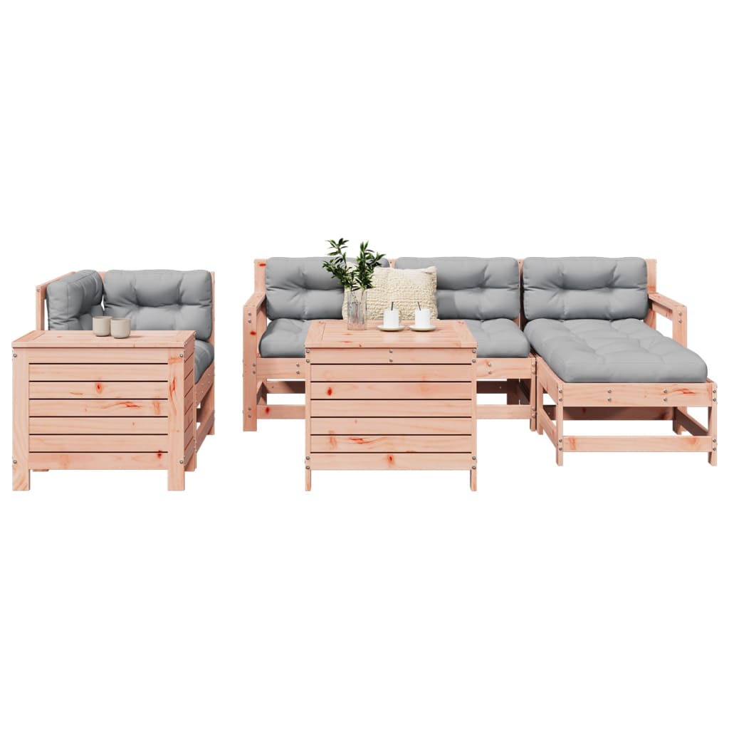 7 pcs conjunto sofás jardim madeira abeto-de-douglas