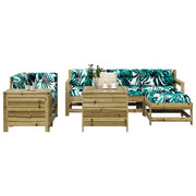 7 pcs conjunto sofás jardim madeira de pinho impregnada