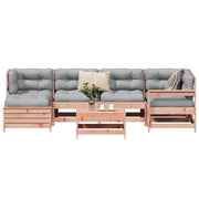 7 pcs conjunto sofás jardim madeira abeto-de-douglas