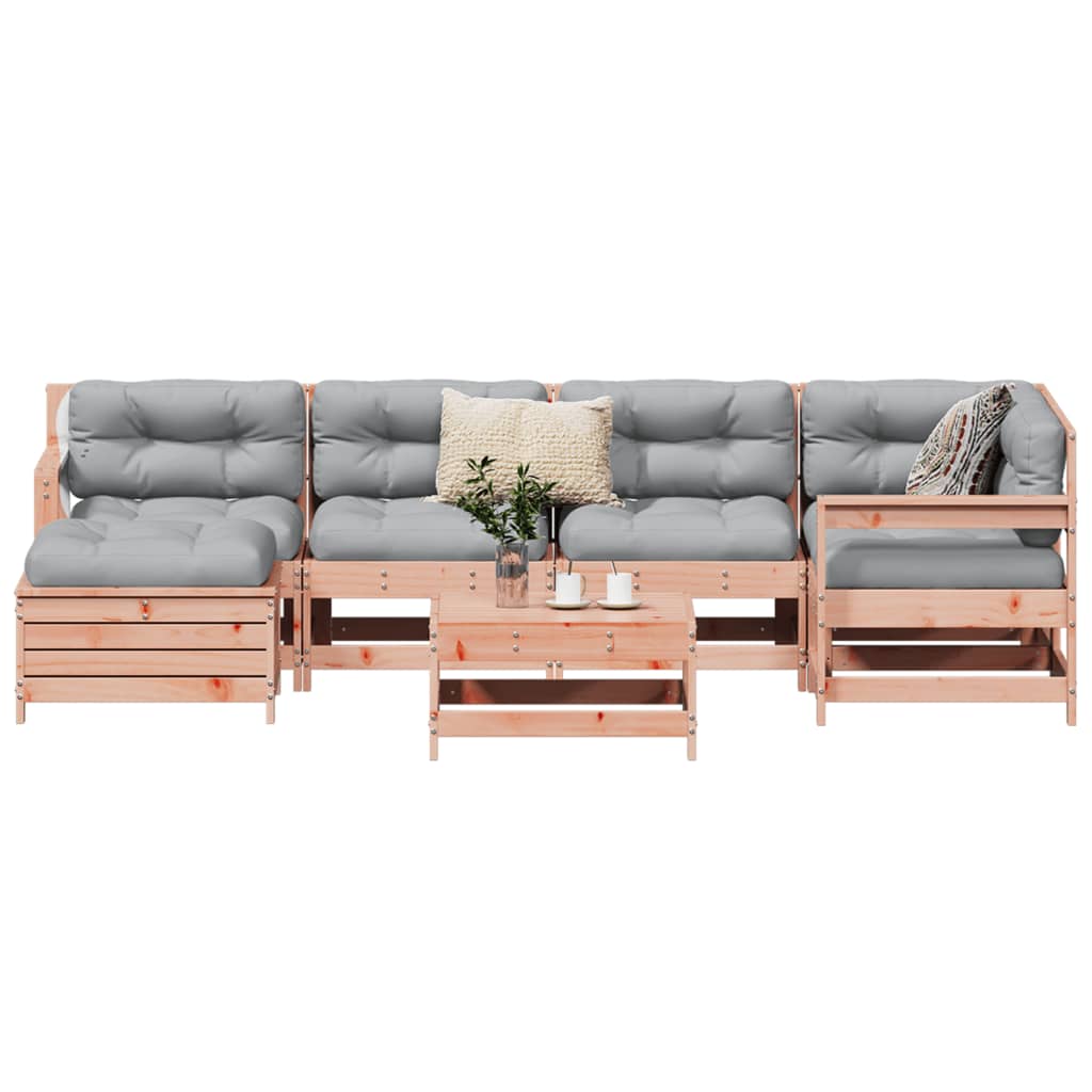 7 pcs conjunto sofás jardim madeira abeto-de-douglas