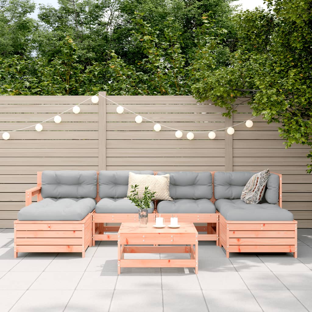 7 pcs conjunto sofás jardim madeira abeto-de-douglas