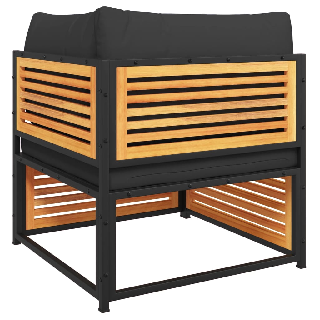 10 pcs conjunto de sofás de jardim com almofadões acácia maciça