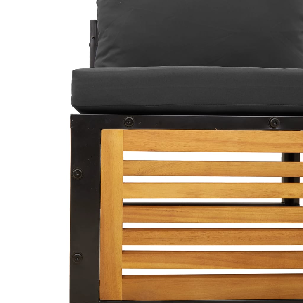 10 pcs conjunto de sofás de jardim com almofadões acácia maciça