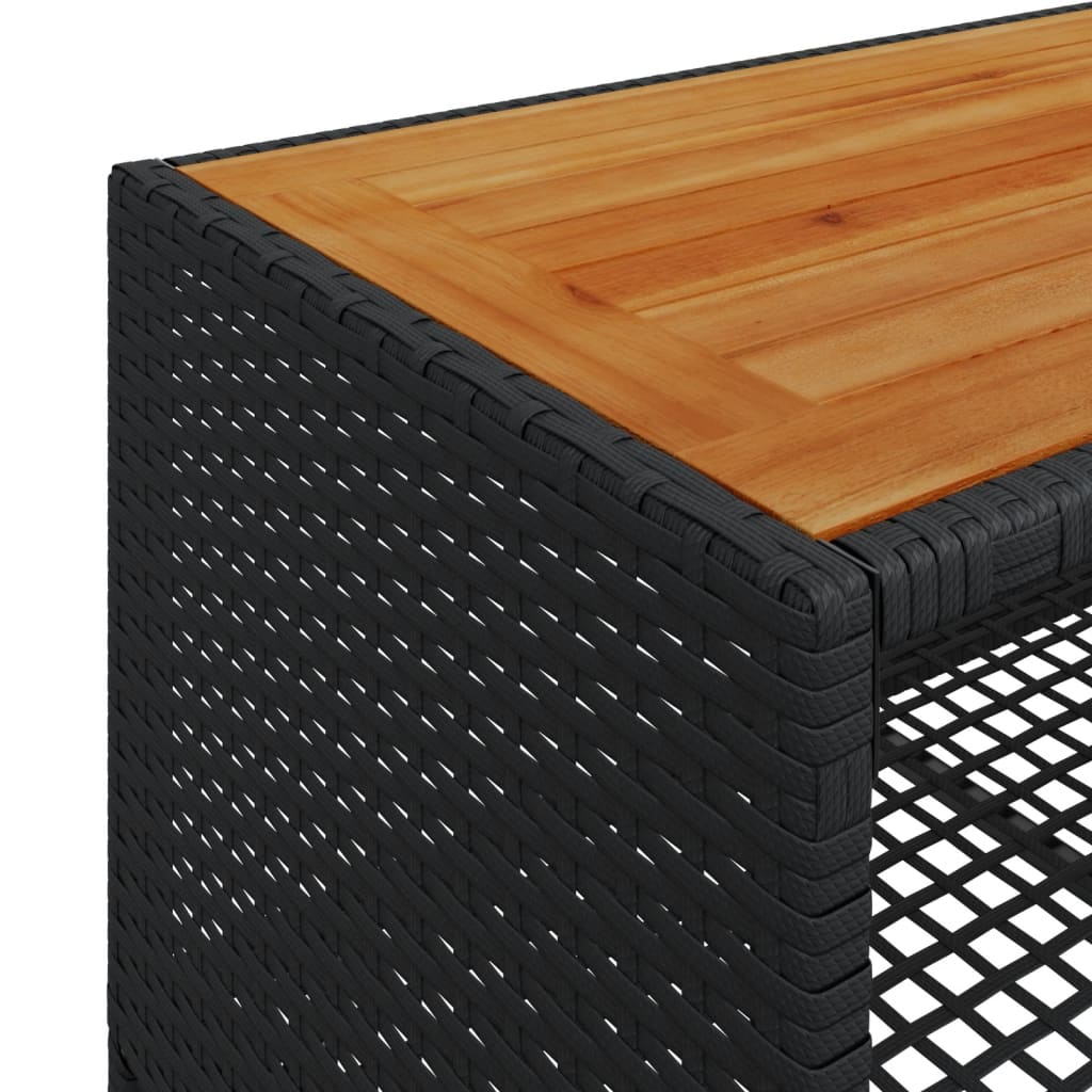 4 pcs conjunto de sofás para jardim c/ almofadões vime PE preto