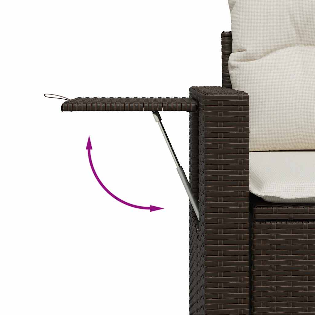 10 pcs conj. sofás jardim com almofadões vime PE castanho