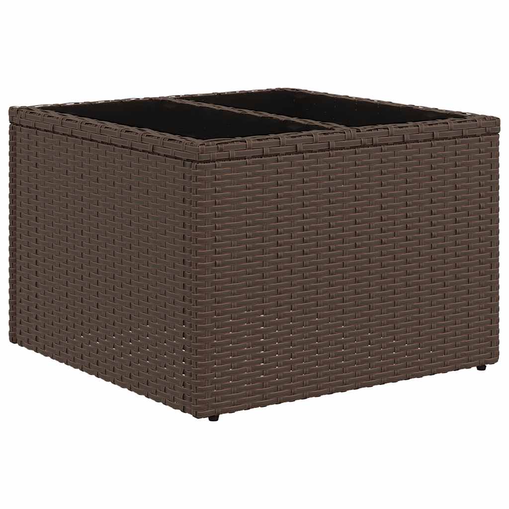 10 pcs conj. sofás jardim com almofadões vime PE castanho
