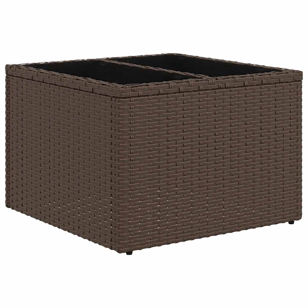 10 pcs conj. sofás jardim com almofadões vime PE castanho