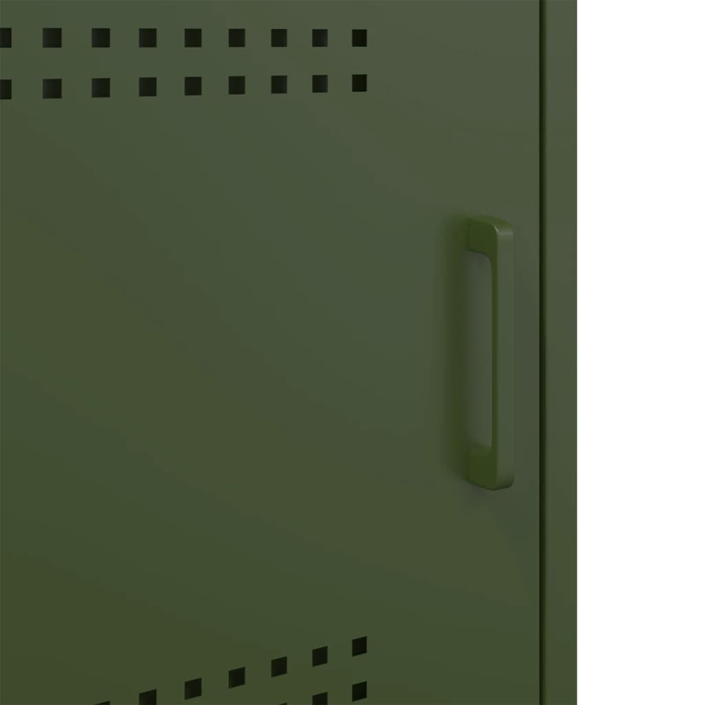 Mesas de cabeceira 2 pcs 36x39x50,5 cm aço verde azeitona
