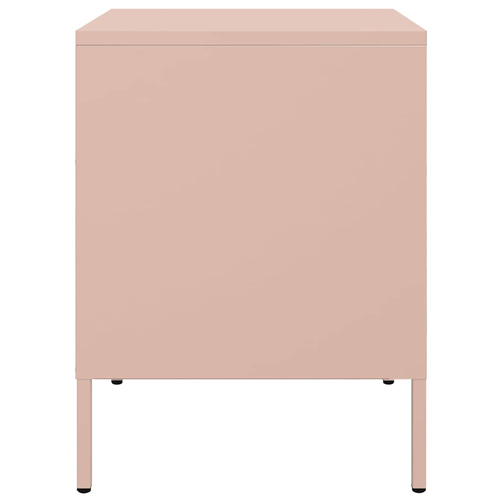 Mesas de cabeceira 2 pcs 36x39x50,5 cm aço rosa