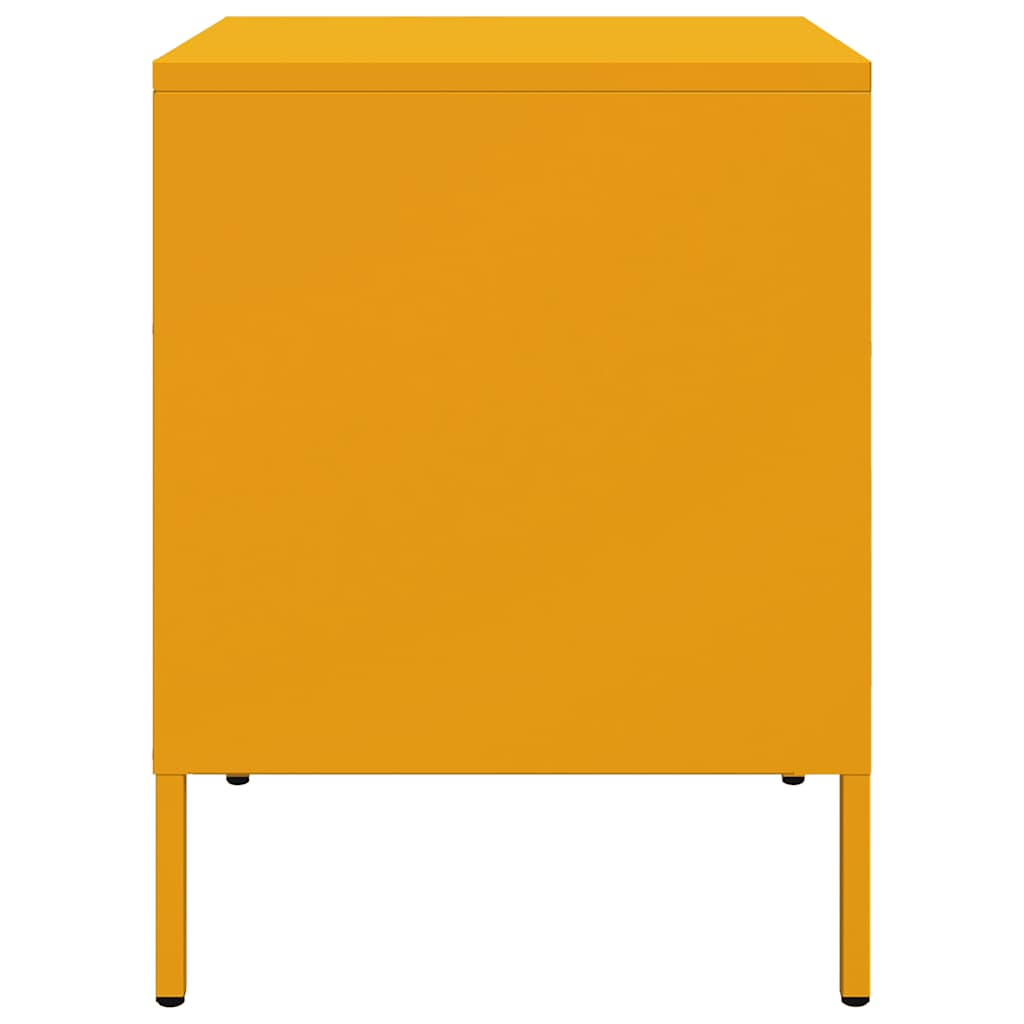 Mesa de cabeceira 36x39x50,5 cm aço amarelo mostarda