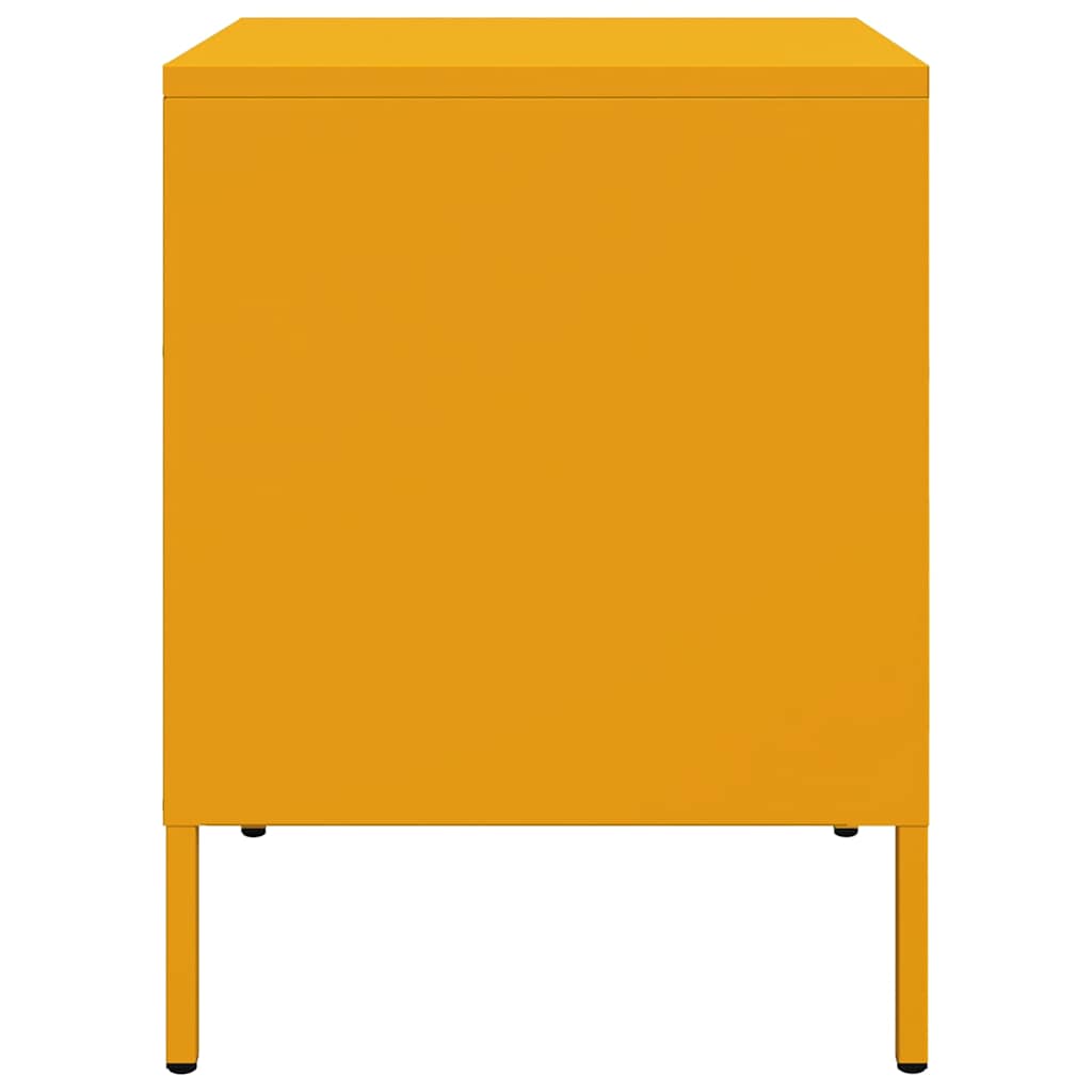 Mesas de cabeceira 2 pcs 36x39x50,5 cm aço amarelo mostarda