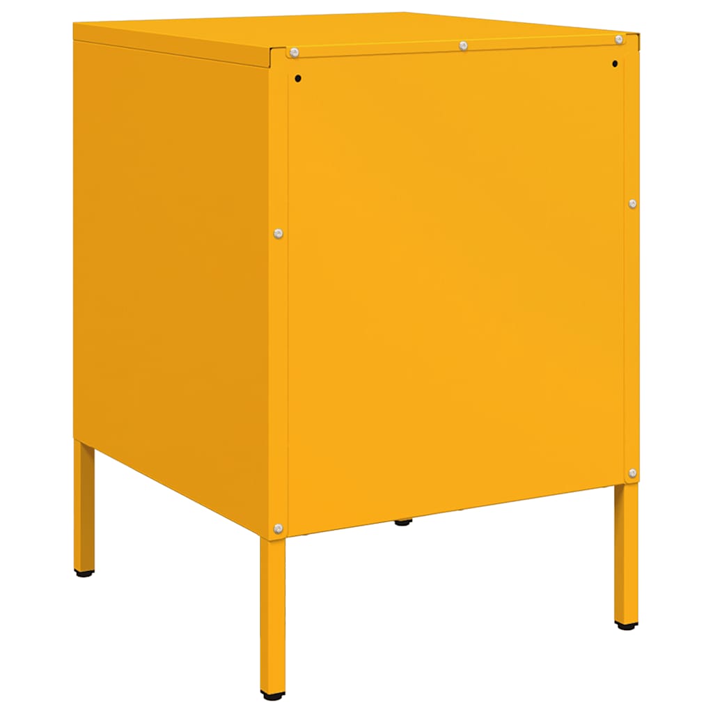 Mesas de cabeceira 2 pcs 36x39x50,5 cm aço amarelo mostarda