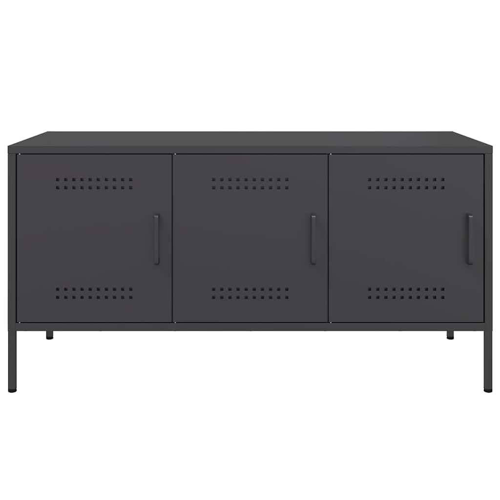 Móvel de TV 100,5x39x50,5 cm aço preto