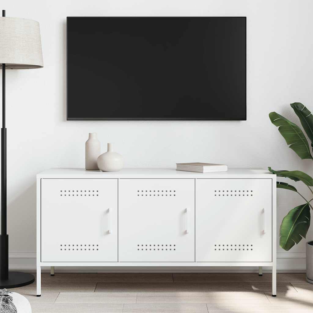 Móvel de TV 100,5x39x50,5 cm aço branco