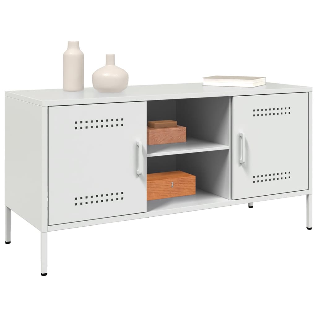 Móvel de TV 100,5x39x50,5 cm aço branco
