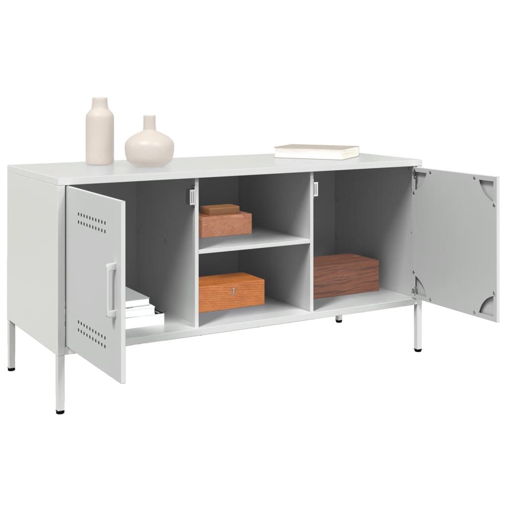 Móvel de TV 100,5x39x50,5 cm aço branco