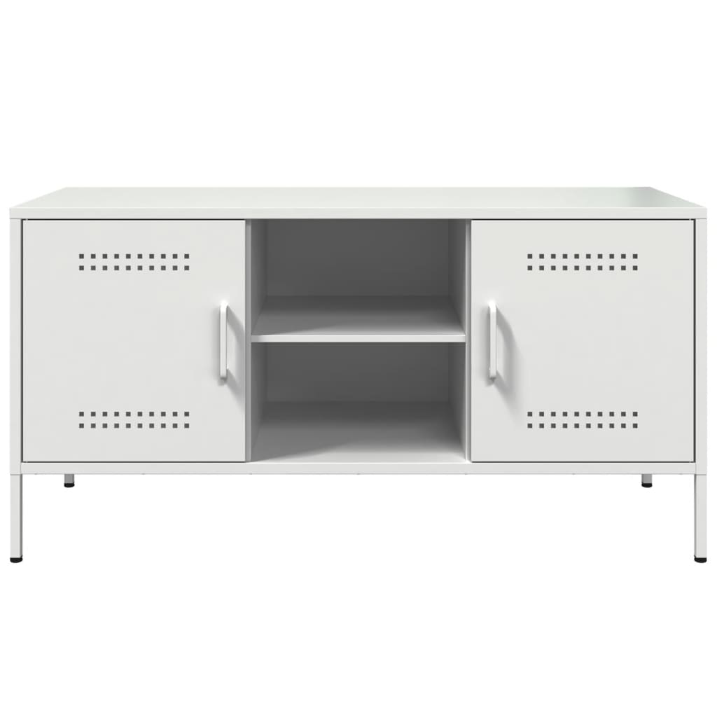 Móvel de TV 100,5x39x50,5 cm aço branco