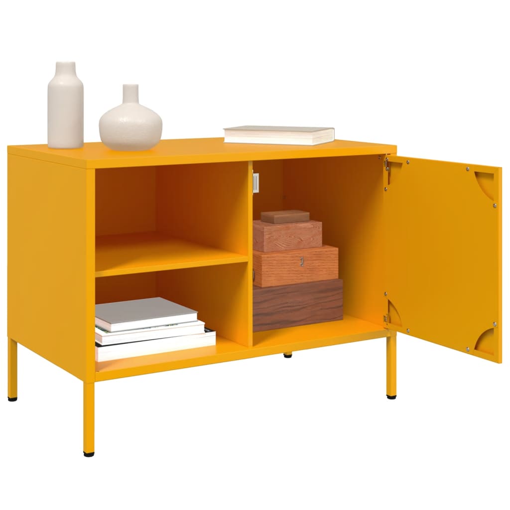 Móvel de TV 68x39x50,5 cm aço amarelo mostarda