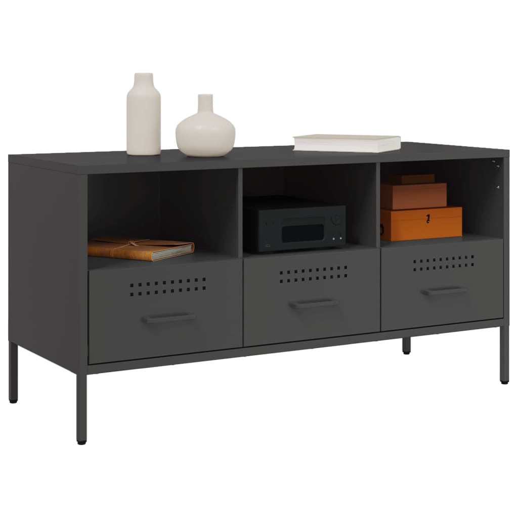 Móvel de TV 100,5x39x50,5 cm aço preto