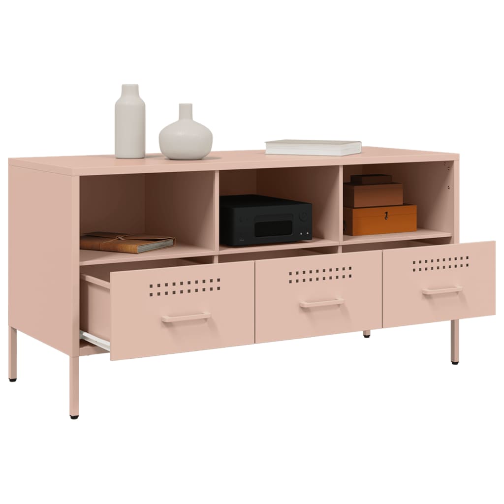 Móvel de TV 100,5x39x50,5 cm aço rosa