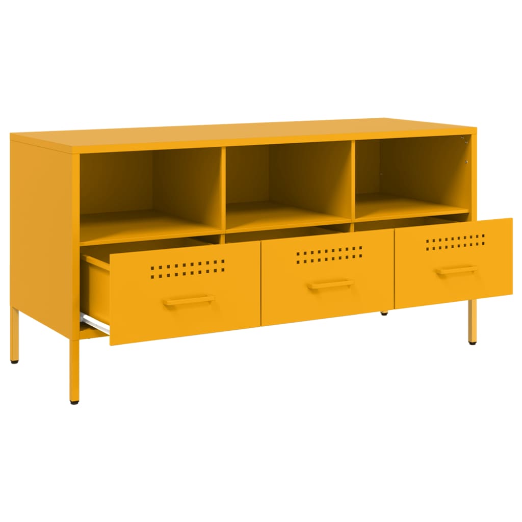 Móvel de TV 100,5x39x50,5 cm aço amarelo mostarda