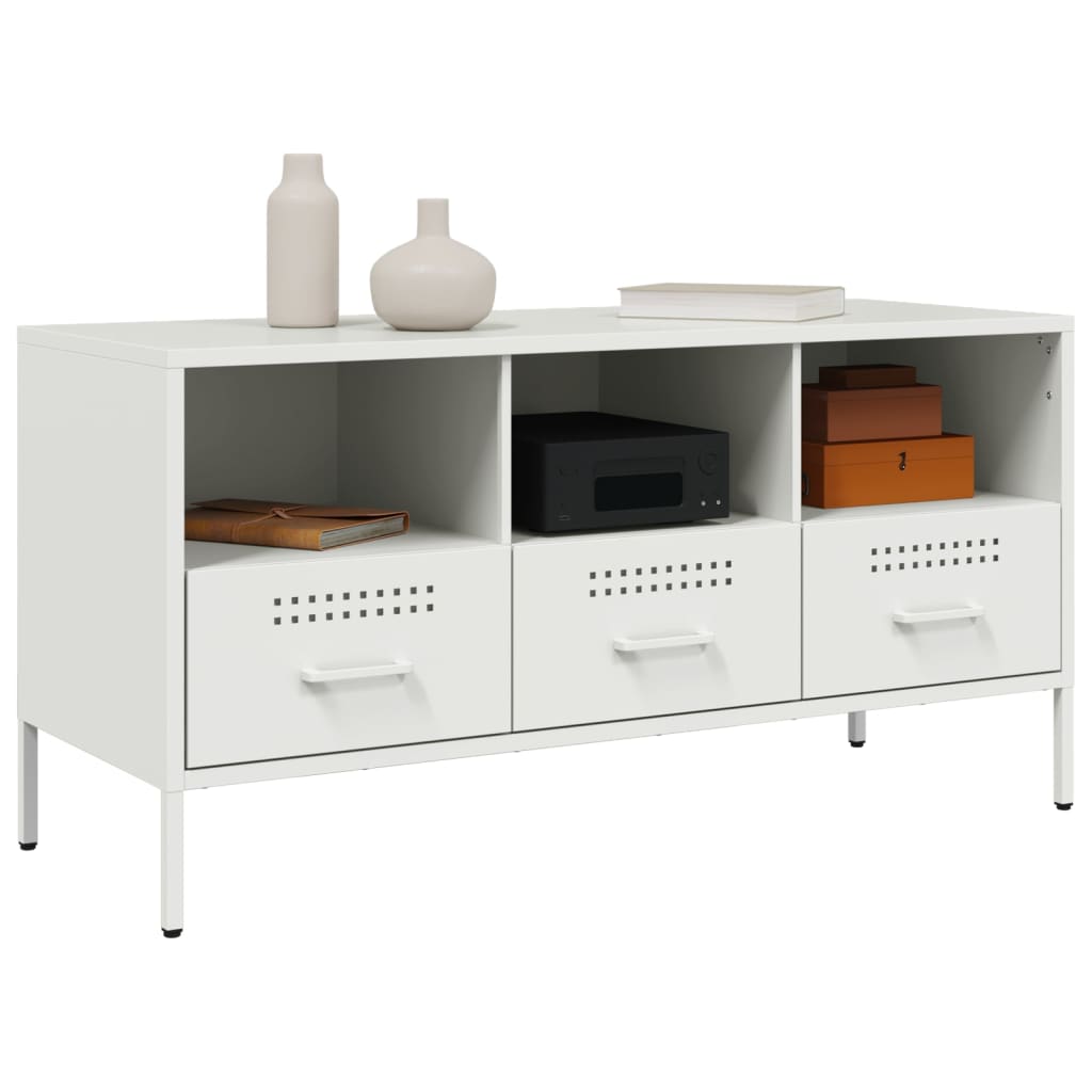Móvel de TV 100,5x39x50,5 cm aço branco