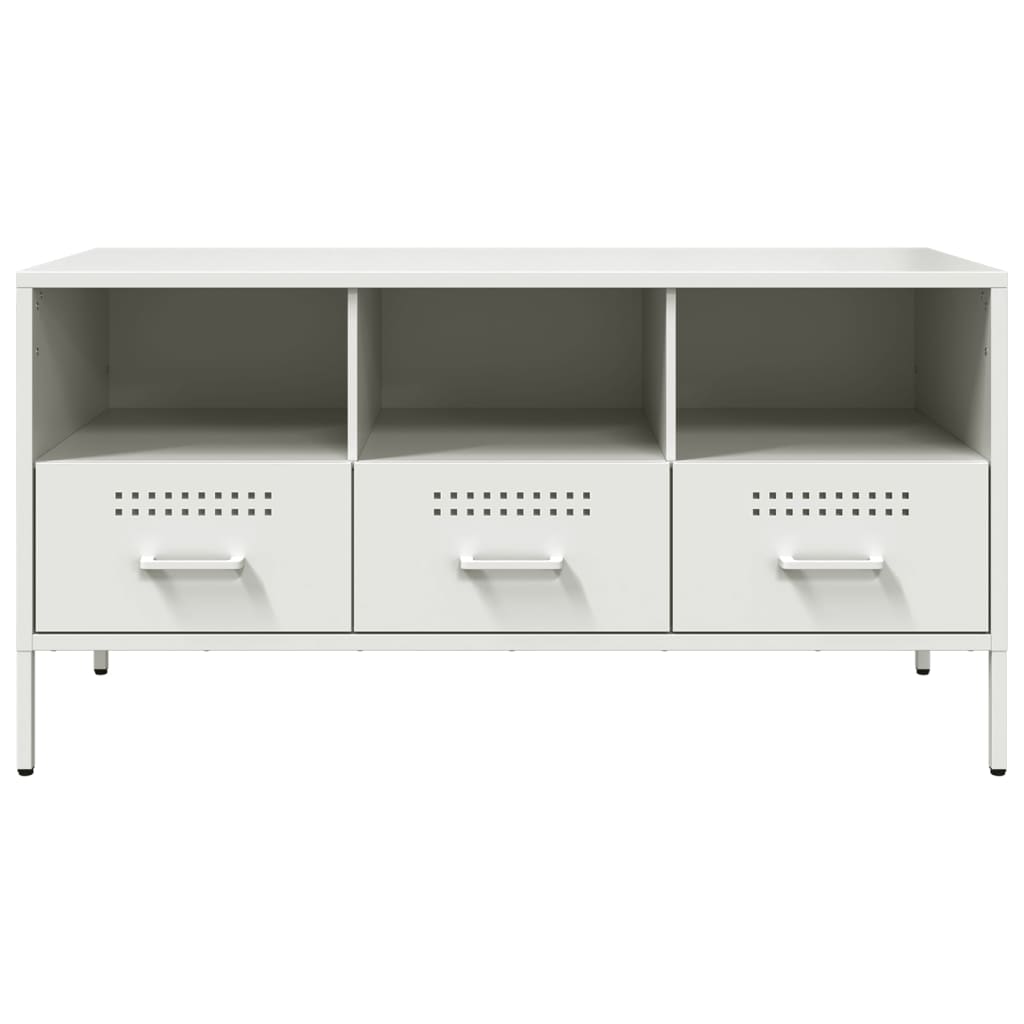 Móvel de TV 100,5x39x50,5 cm aço branco