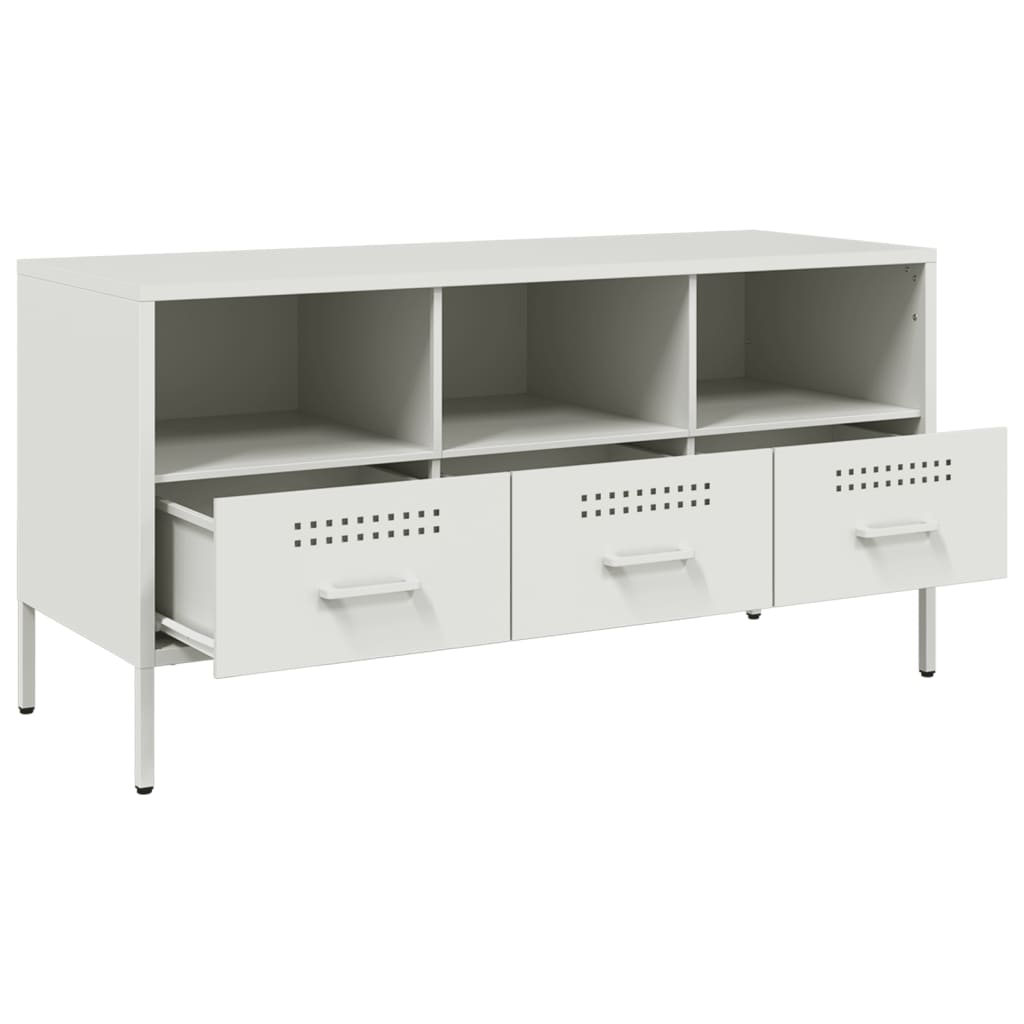 Móvel de TV 100,5x39x50,5 cm aço branco