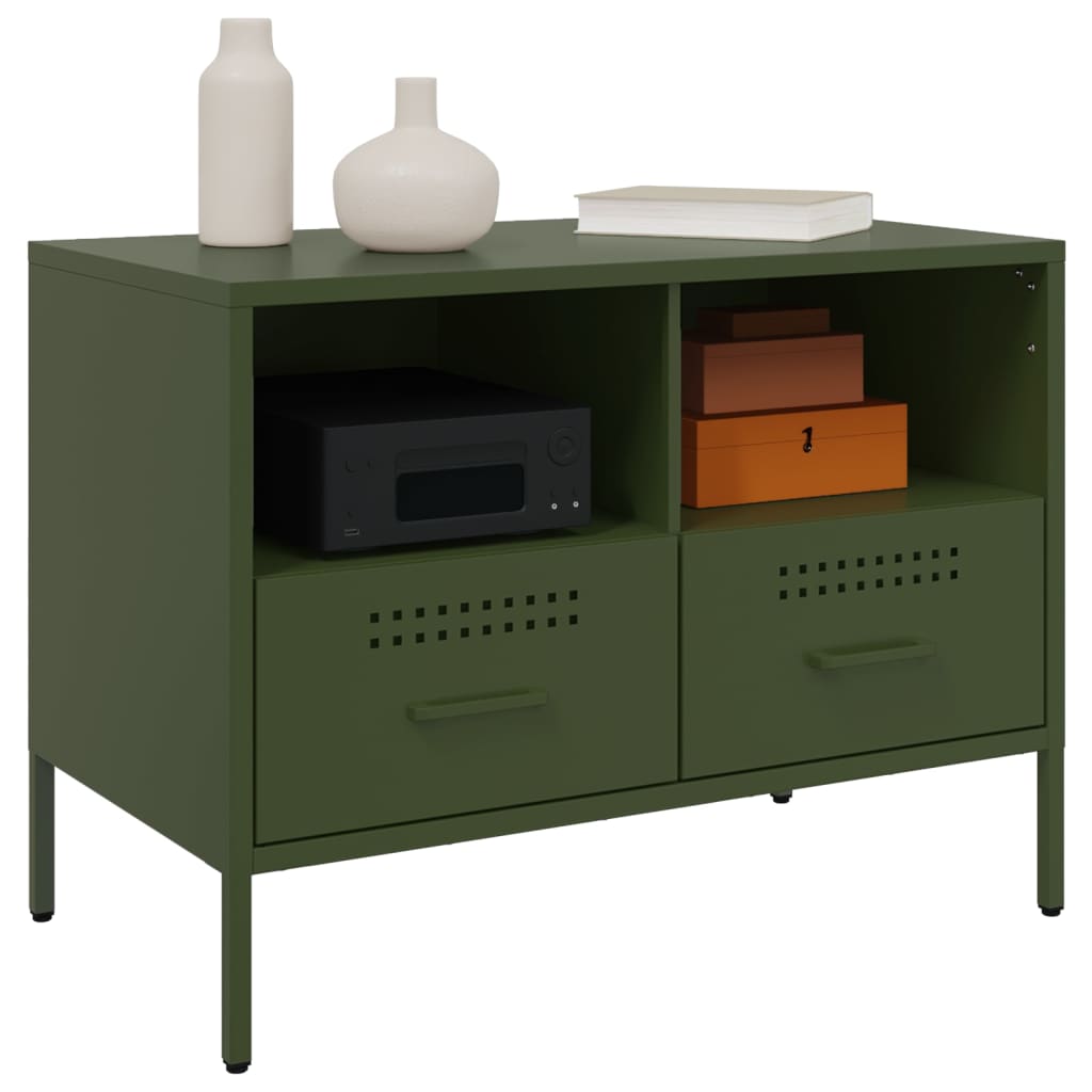 Móvel de TV 68x39x50,5 cm aço verde-azeitona