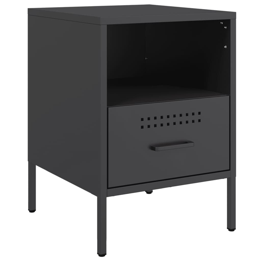Mesas de cabeceira 2 pcs 36x39x50,5cm aço preto